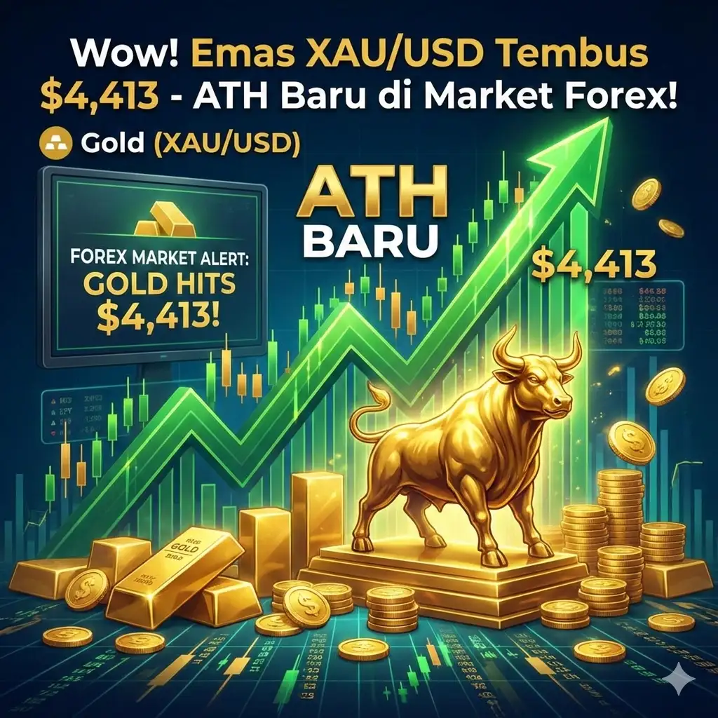 Wow! Emas XAU/USD Tembus $4,413 - ATH Baru di Market Forex!